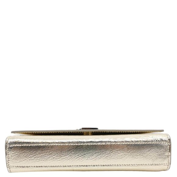 Yves Saint Laurent  Kate Metallic Crackled Calfskin Leather Crossbody Bag Gold - Picture 10 of 13